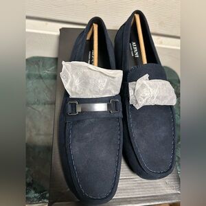 ALFANI Mens Egan Navy Suade Driver Loafers  Shoes 10.5 NEW NIB